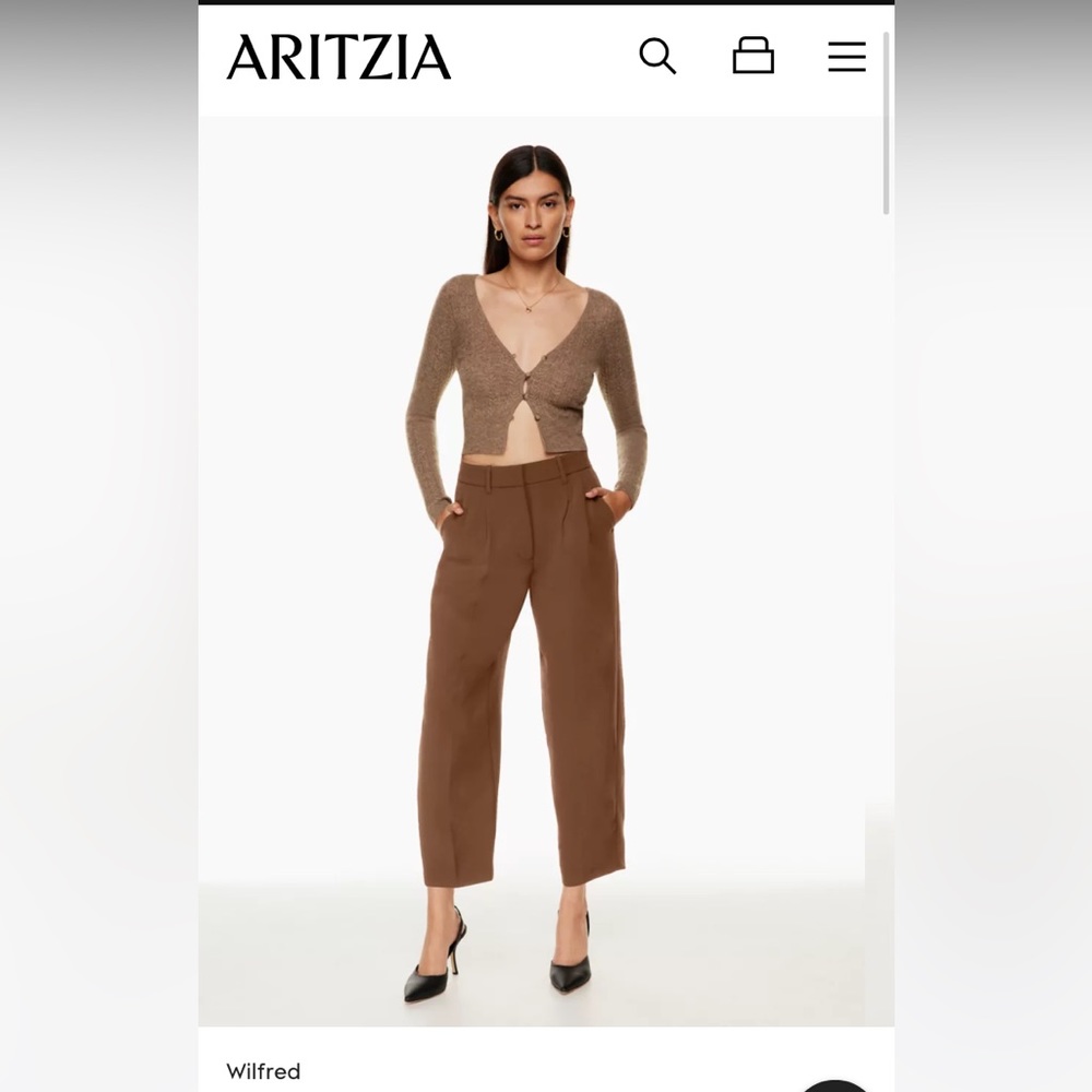 ARITIZIA Wilfred The Carrot Pant in Cognac Brown